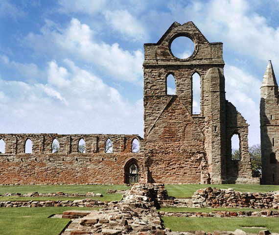 Abroath Abbey showing the remaining South Transept
