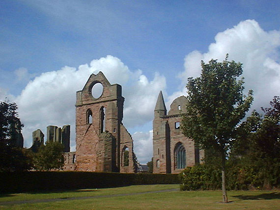 The ruins of the Abbey showing the 'Pint Stoup'