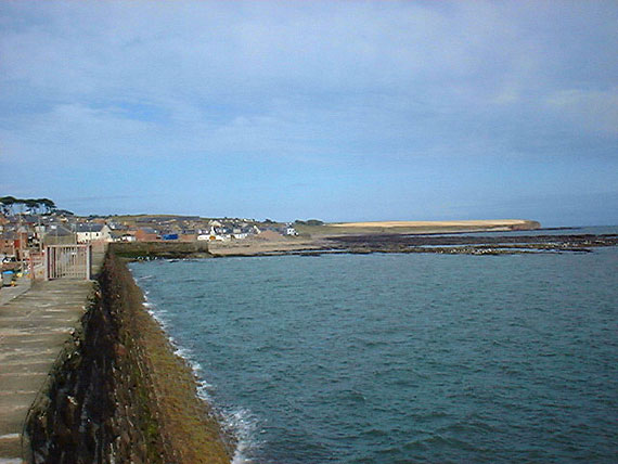 Looking towards the Ness from the Protection Wall showing the beach at Seagate.